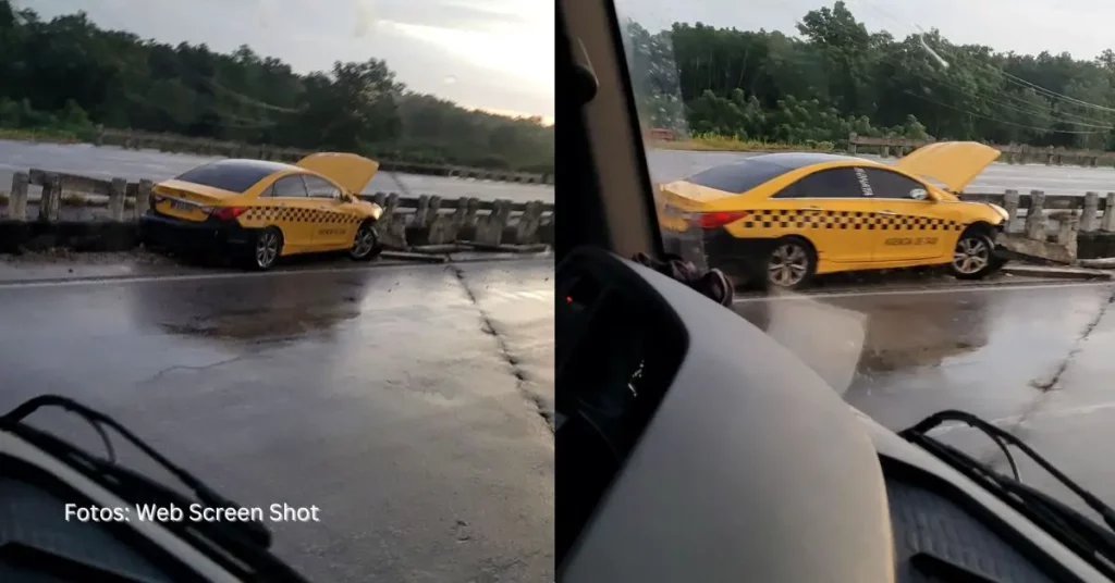 Accidente en Cuba: Taxi se estrelló contra puente en Autopista Nacional