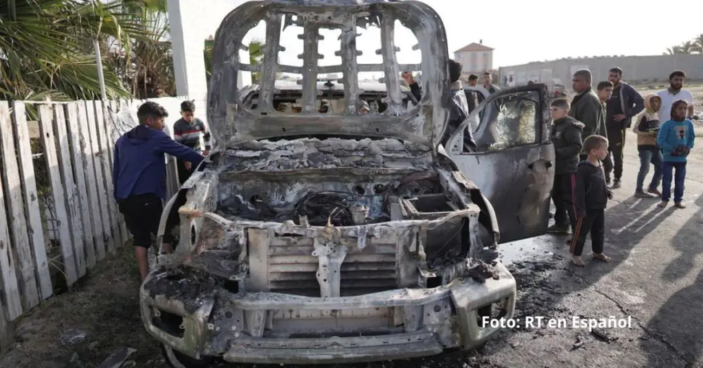 Uno de los vehículos de WCK, alcanzado por un ataque en Gaza
